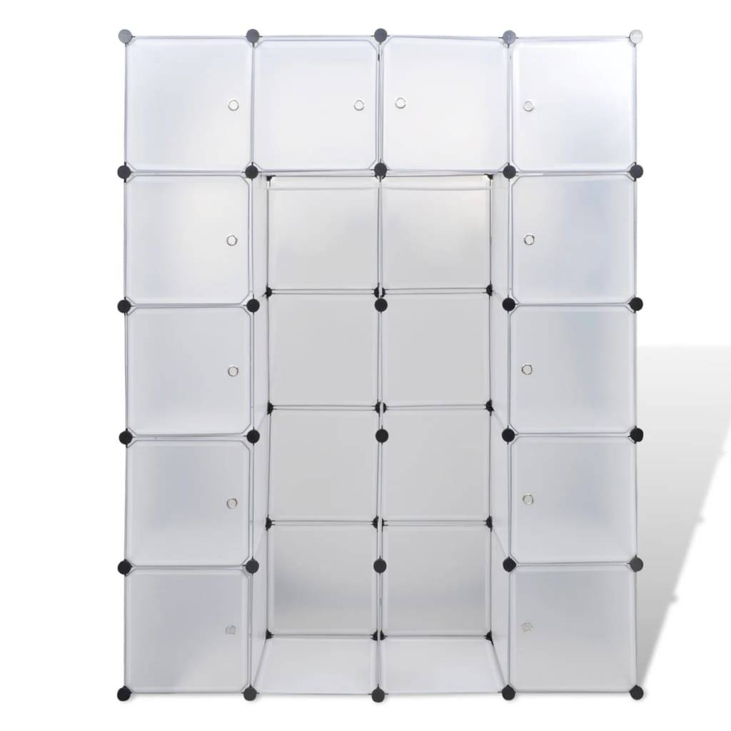 vidaXL Modularer Schrank mit 14 Fächern Weiß 37x146x180,5 cm