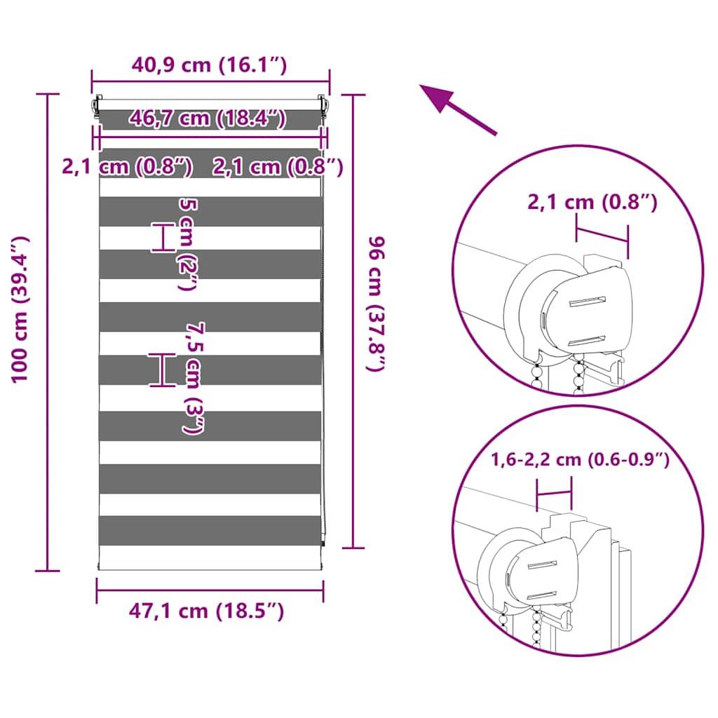 Doppelrollo Seitenzug Duo 40 x 100 cm