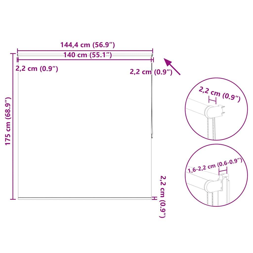 Verdunkelungsrollo 140 x 175 cm grau