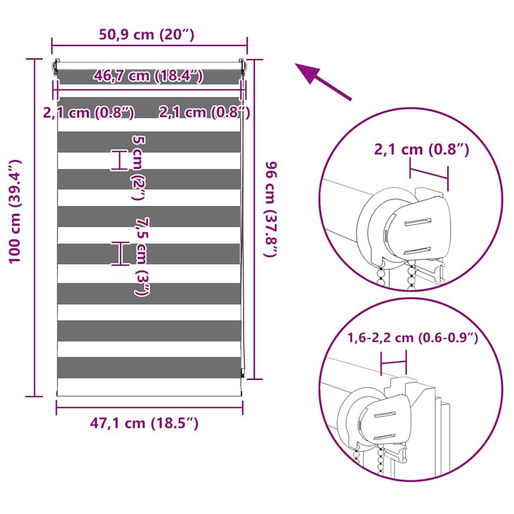 Doppelrollo Seitenzug Duo 50 x 100 cm