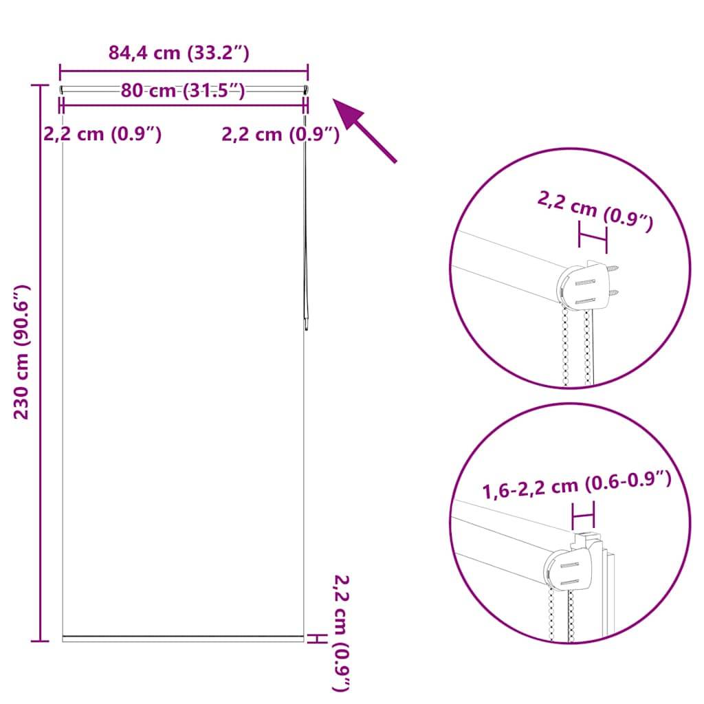 Verdunkelungsrollo Verdunklungsrollo 80 x 230 cm beige