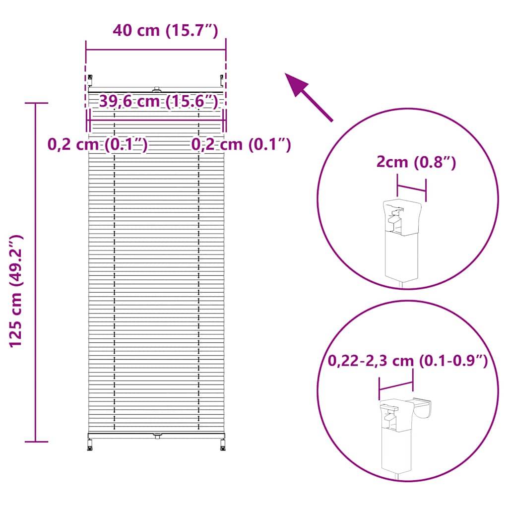 Plissee Faltrollo Rollo Plisseerollo 40x125cm Creme