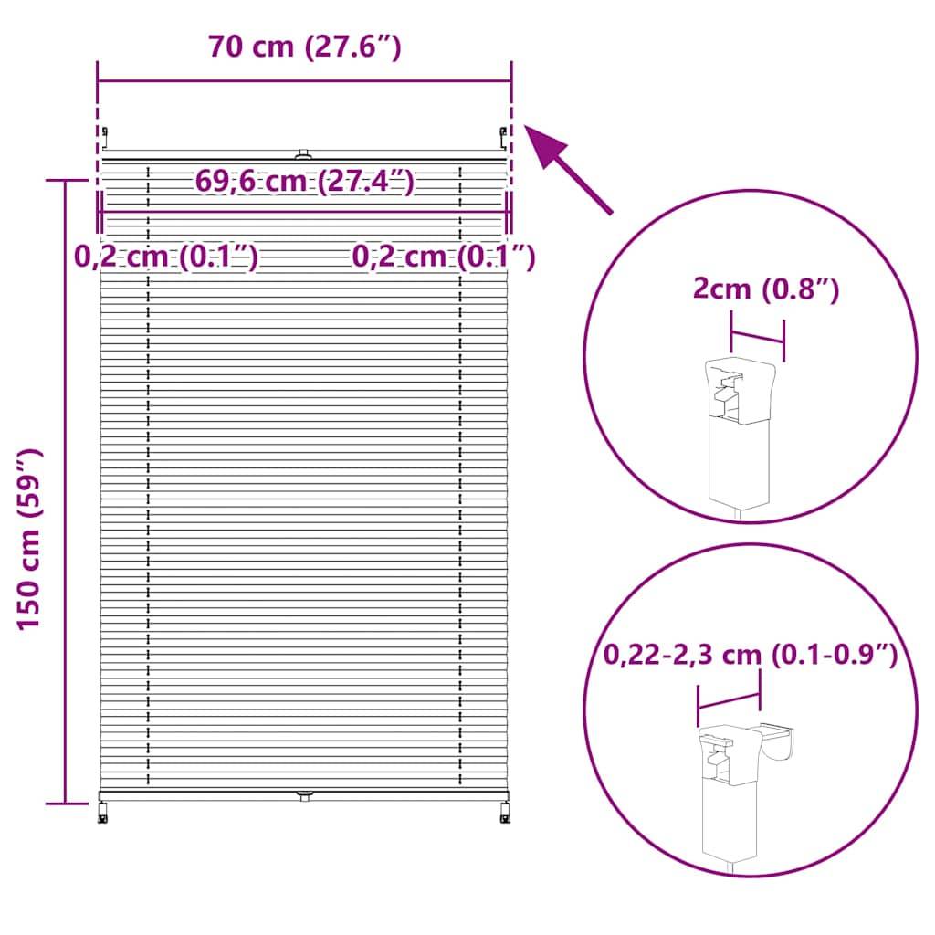 Plissee Faltrollo Rollo Plisseerollo 70x150cm Creme