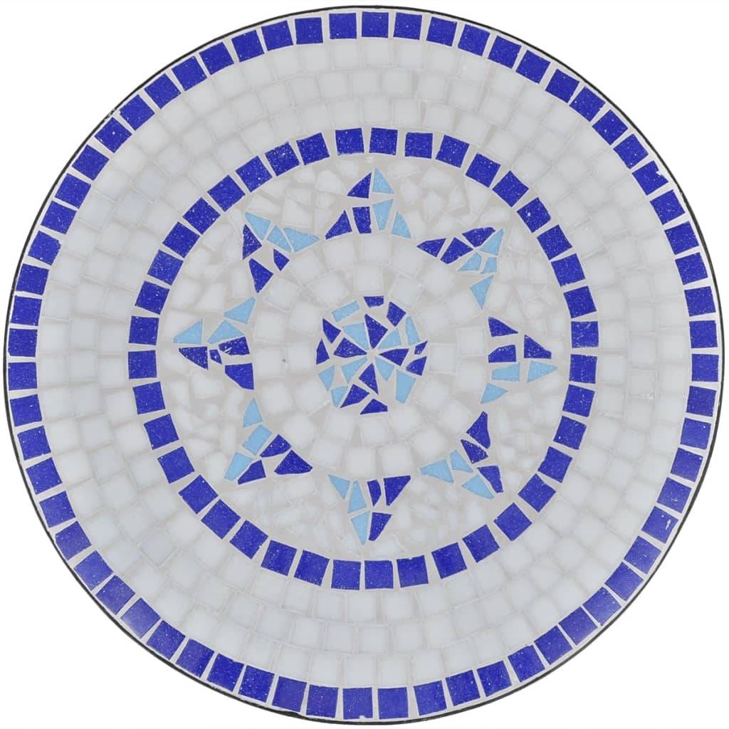 vidaXL 3-tlg. Bistro-Set Keramikfliesen Blau und Weiß