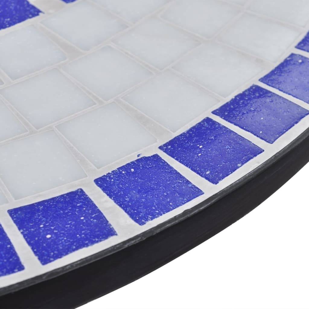 vidaXL Bistrotisch Blau und Weiß 60 cm Mosaik