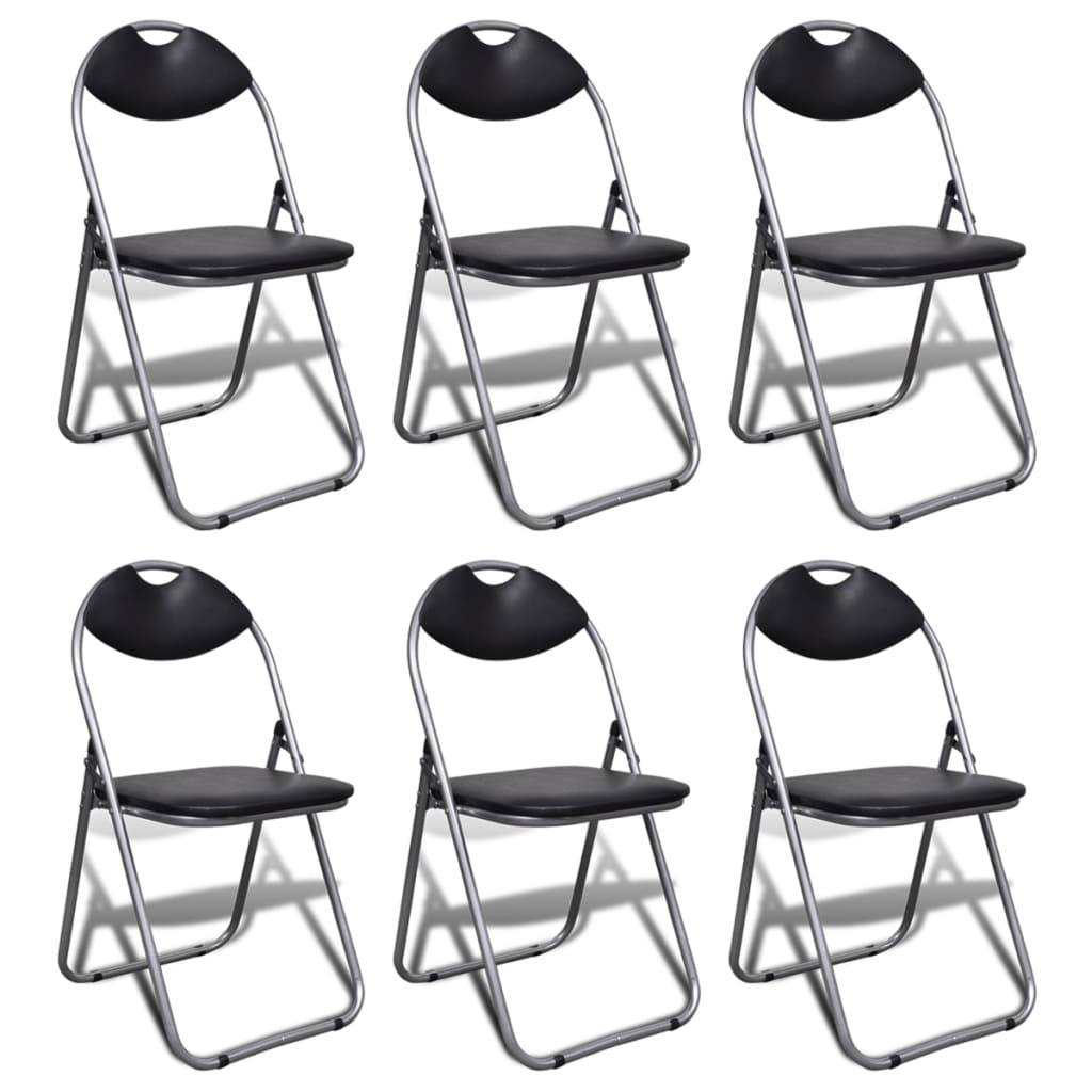 vidaXL Klappstühle 6 Stk. Kunstleder