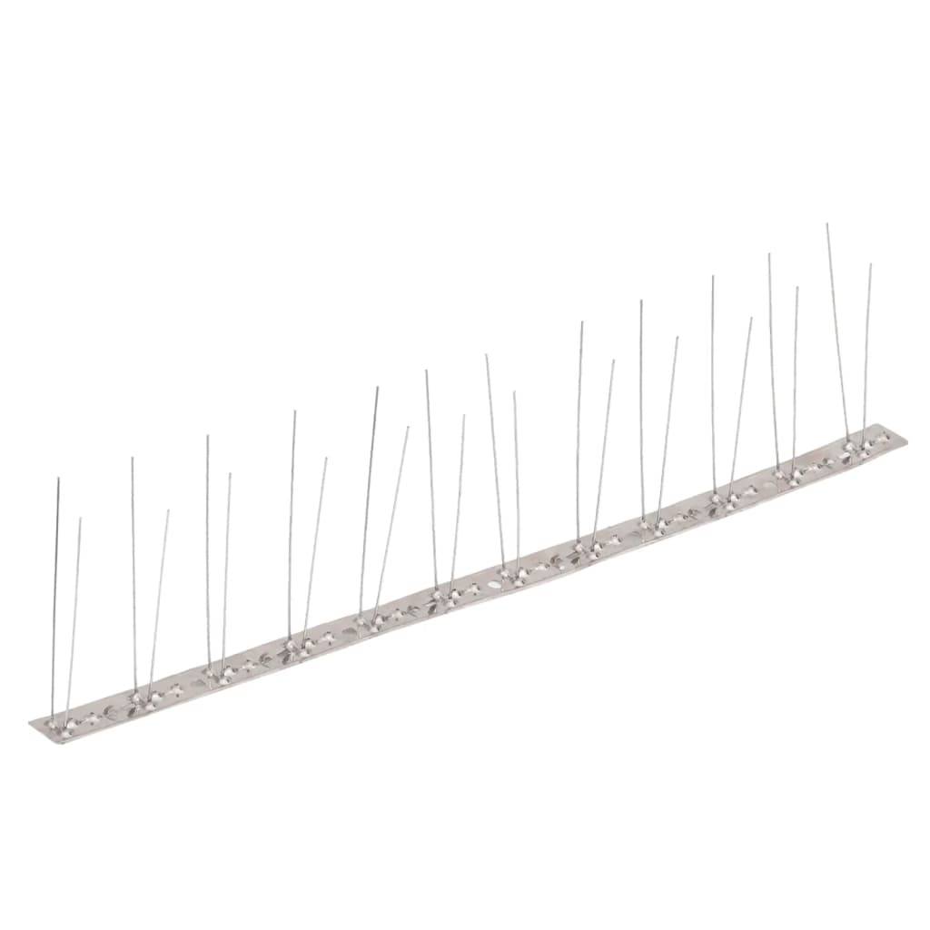 vidaXL 6-tlg. Taubenabwehr Spikes-Set Edelstahl 3 m 2-reihig