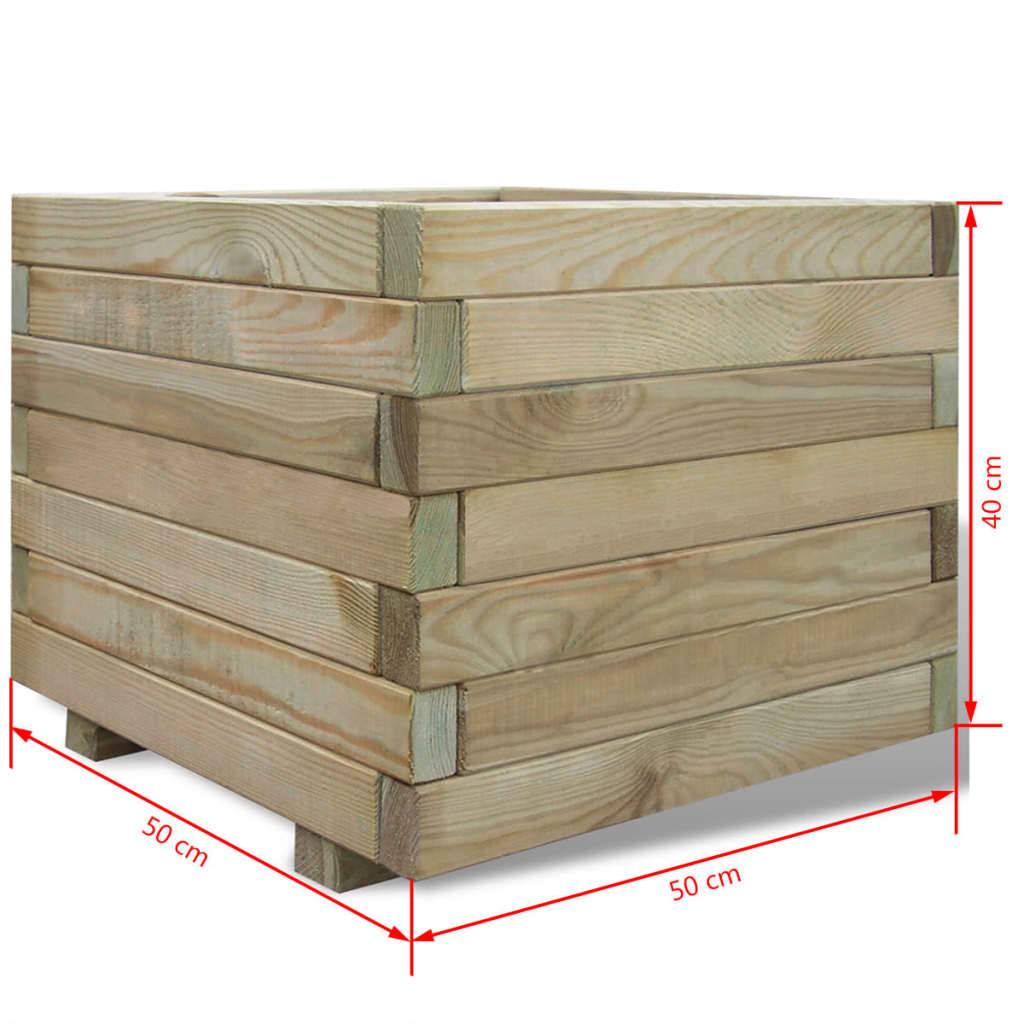 vidaXL Hochbeet 50x50x40 cm Holz Quadratisch