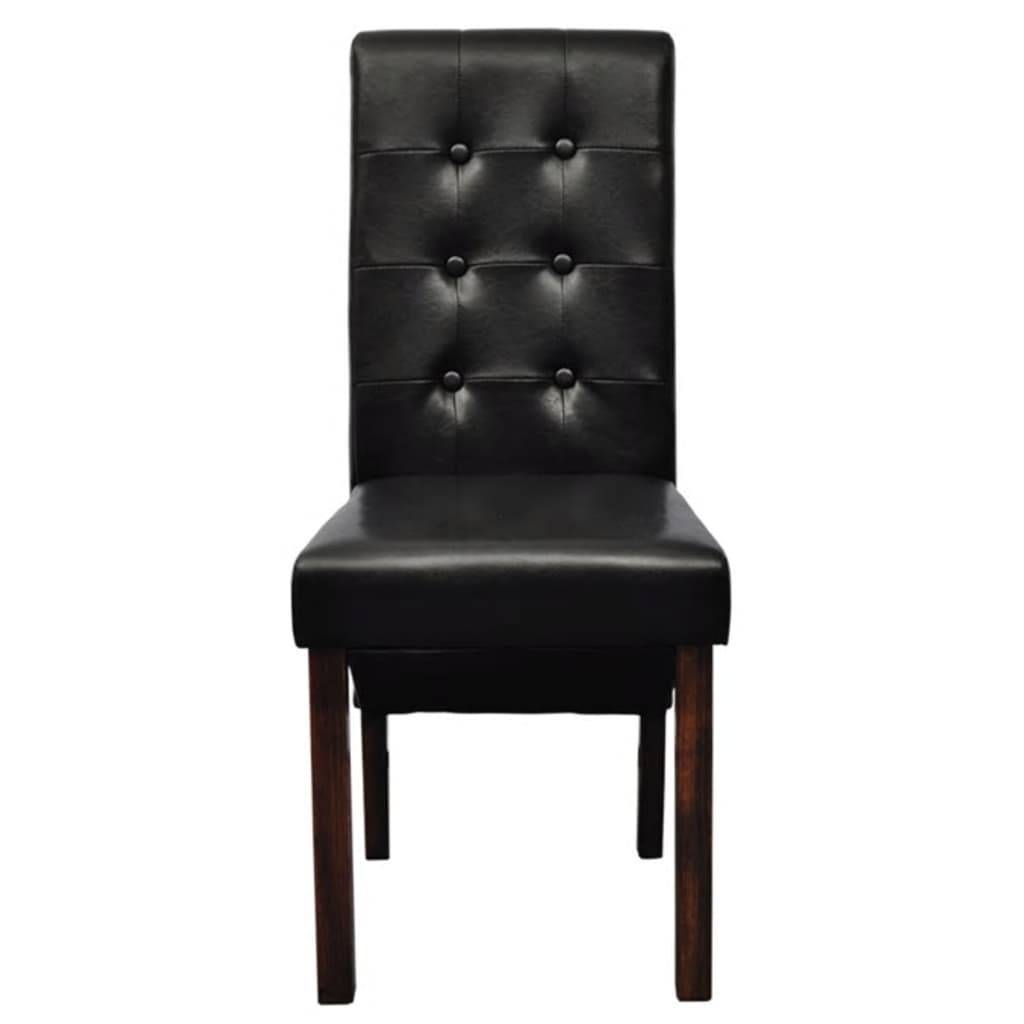 vidaXL Esszimmerstühle 2 Stk. Schwarz Kunstleder