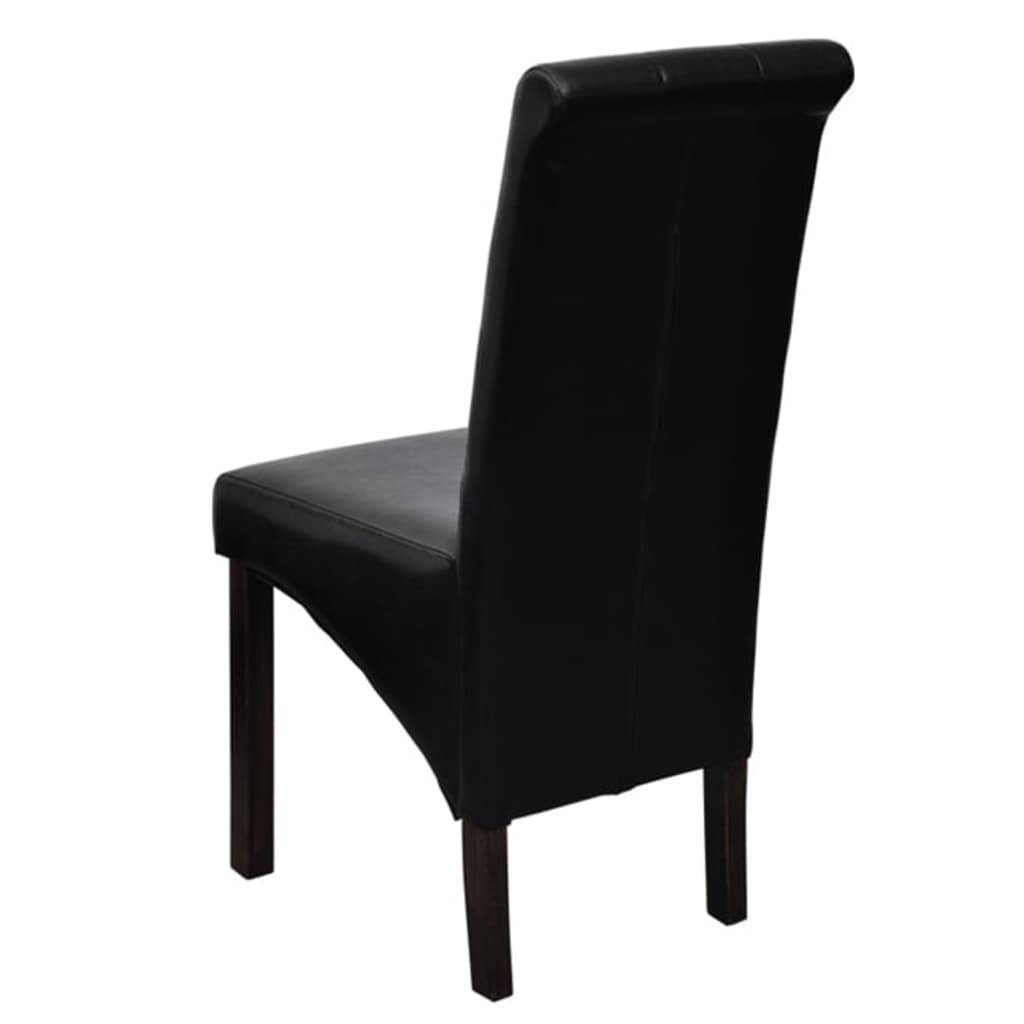 vidaXL Esszimmerstühle 2 Stk. Schwarz Kunstleder