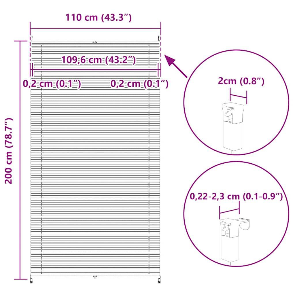 Plissee Faltrollo Rollo Plisseerollo 110x200cm Creme