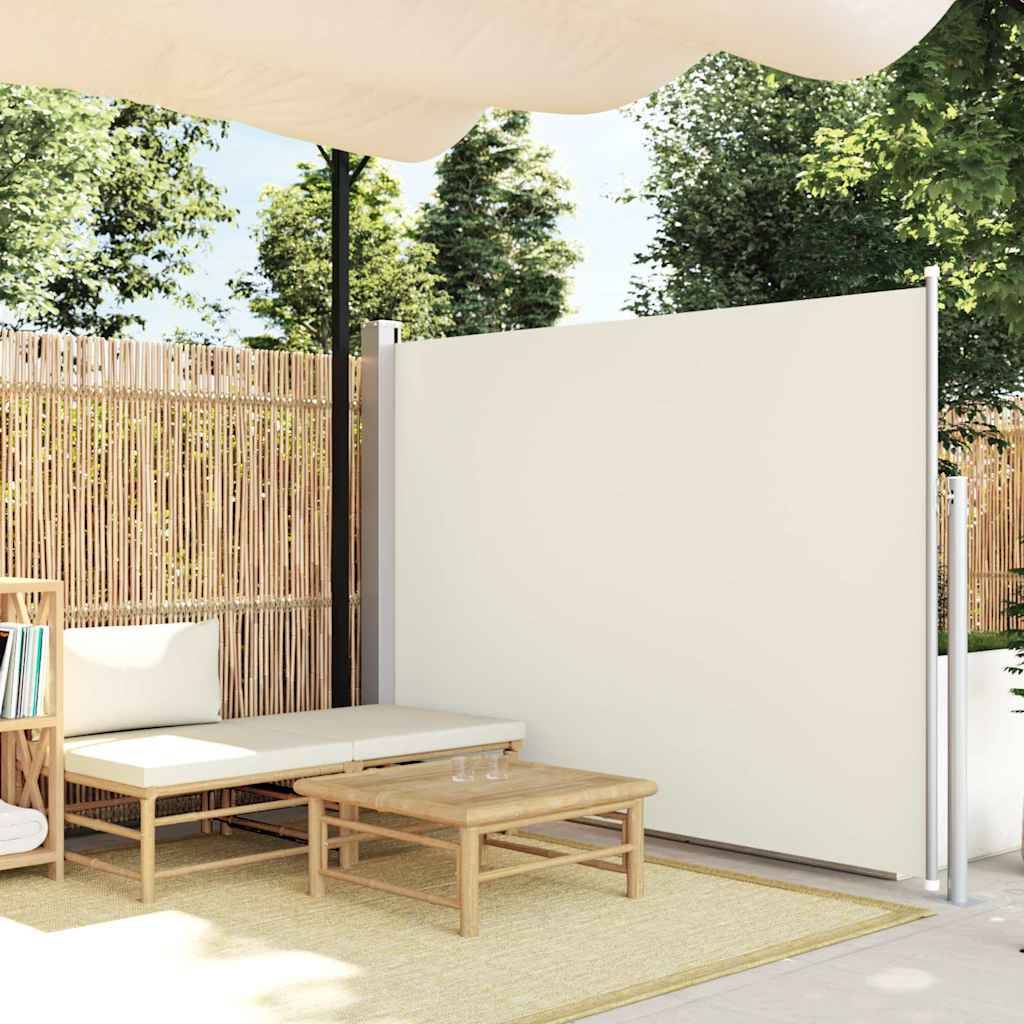 vidaXL Seitenmarkise 160x300 cm Cremeweiß