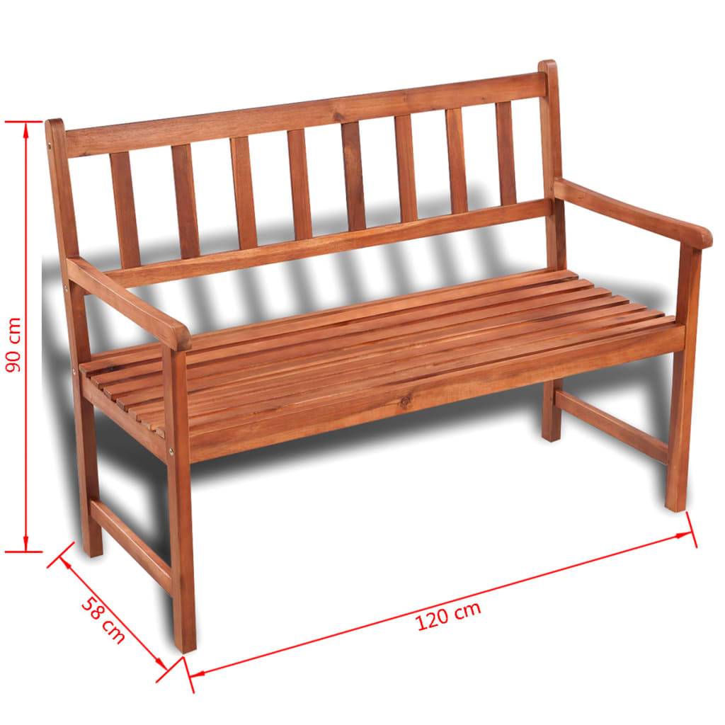 vidaXL Gartenbank 120 cm Massivholz Akazie