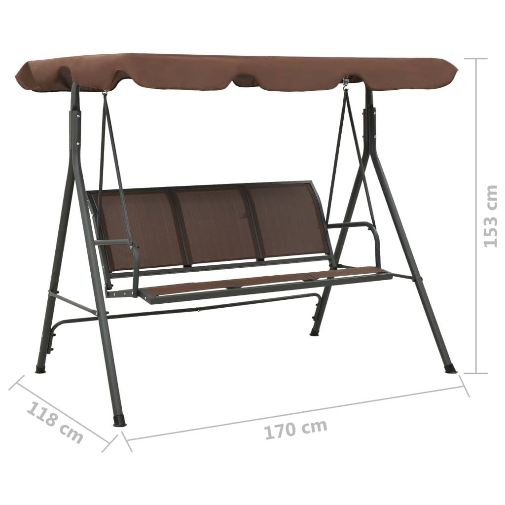 vidaXL Hollywoodschaukel mit Dach Kaffeebraun