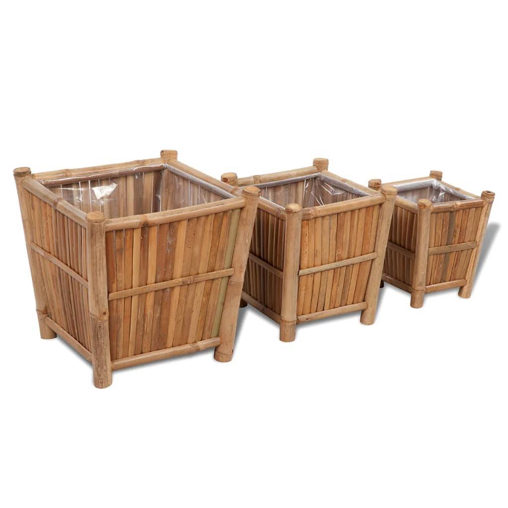 vidaXL Pflanzenbehälter 3 Stk. Bambus
