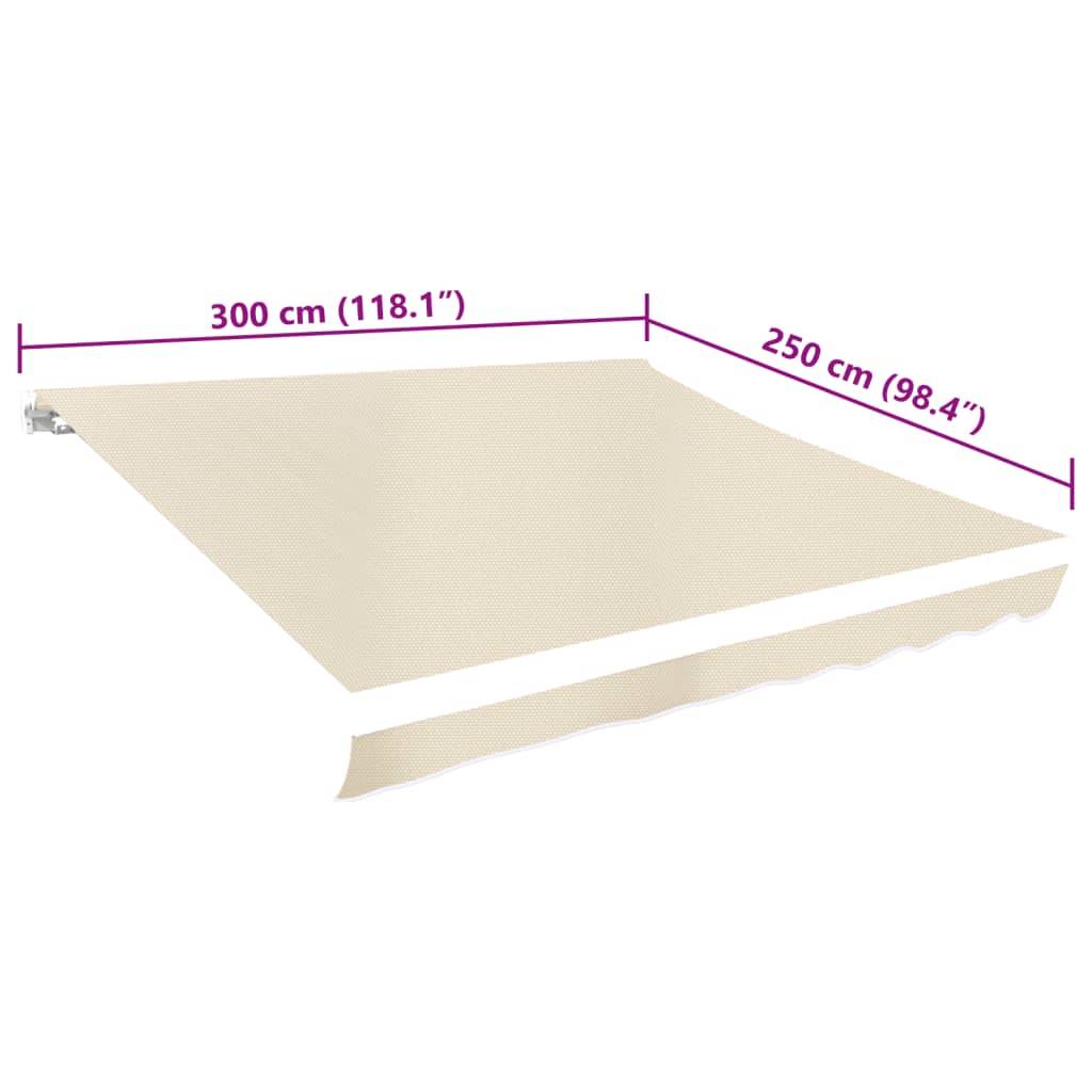 vidaXL Markisenbespannung Canvas Creme 3 x 2,5 m (ohne Rahmen)
