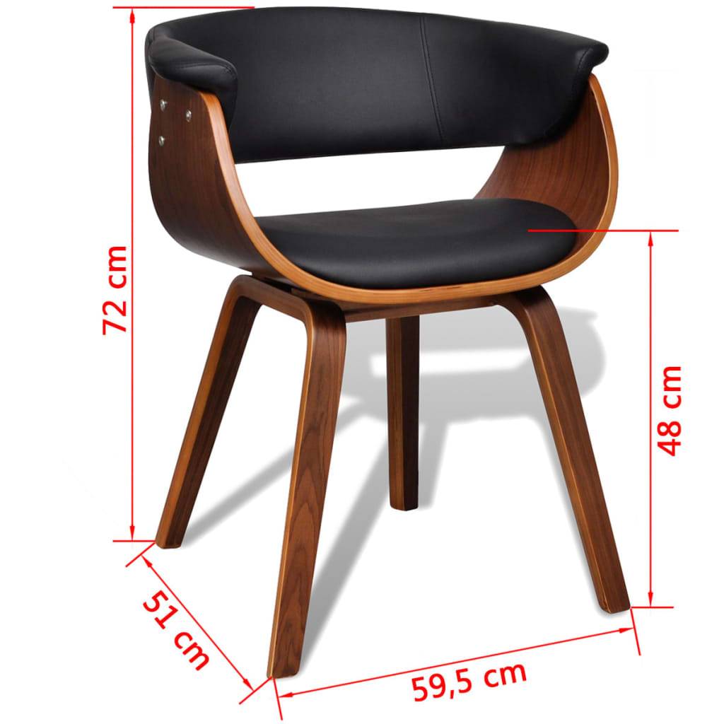 vidaXL Esszimmerstühle 4 Stk. Bugholz und Kunstleder