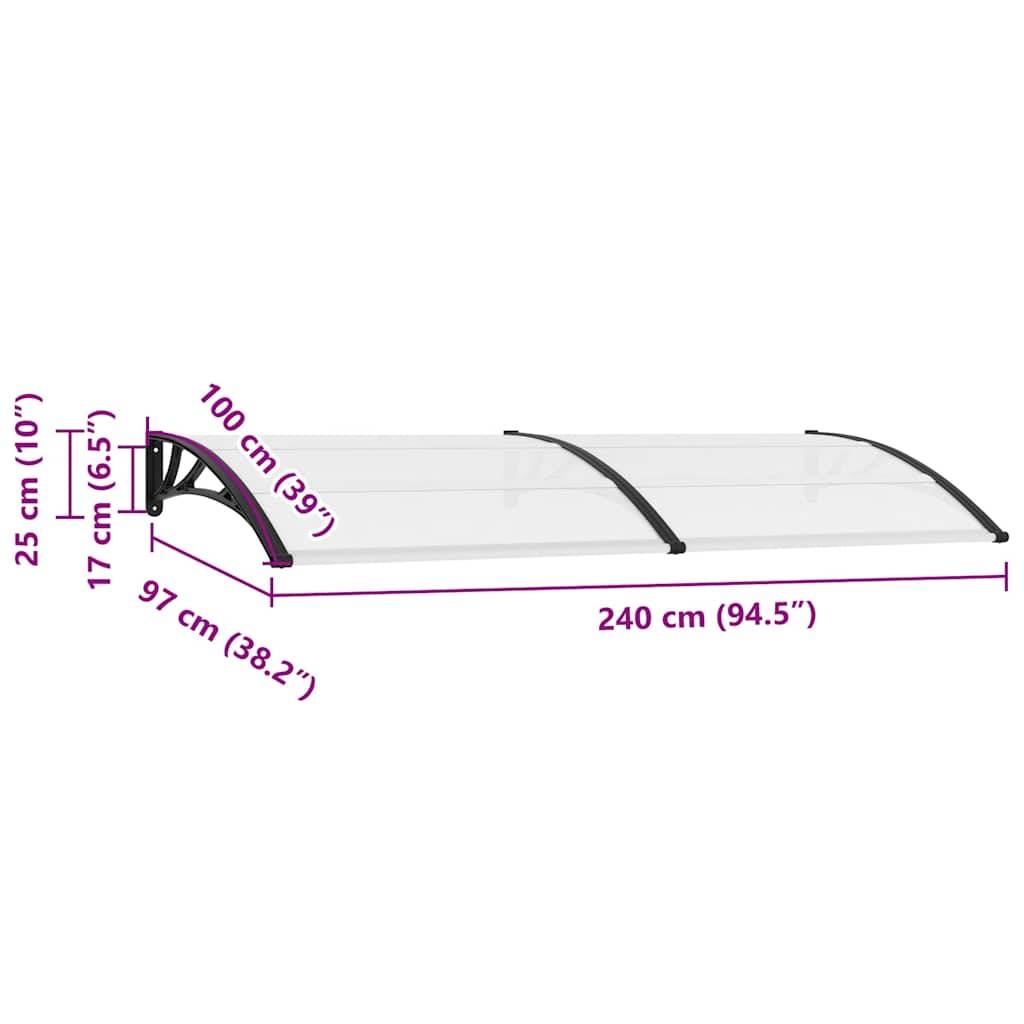 vidaXL Türvordach 240×100 cm PC