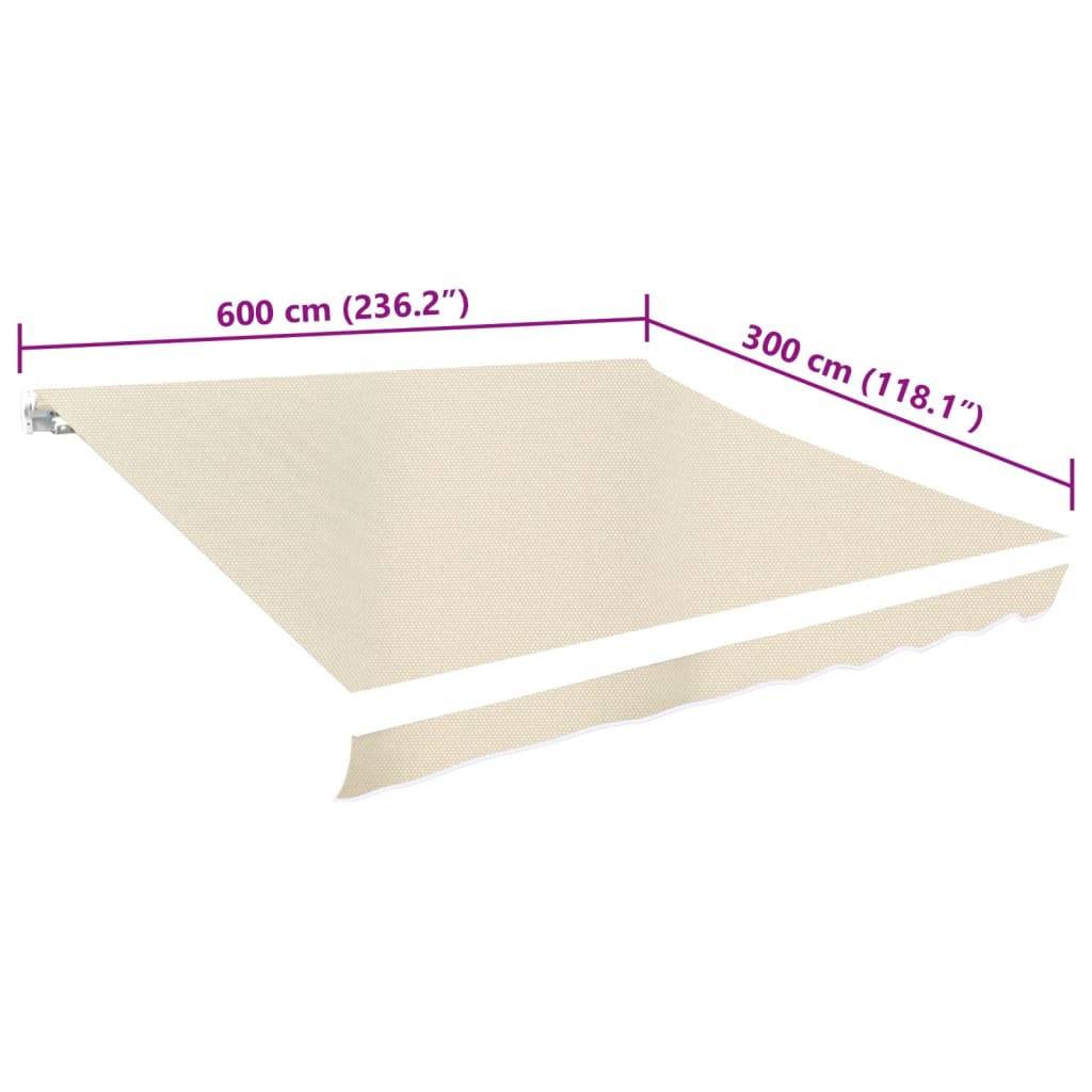 vidaXL Markisenbespannung Canvas Creme 6x3 m (ohne Rahmen)