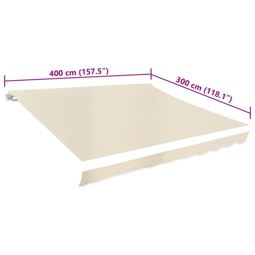 vidaXL Markisenbespannung Canvas Creme 4x3 m (ohne Rahmen)
