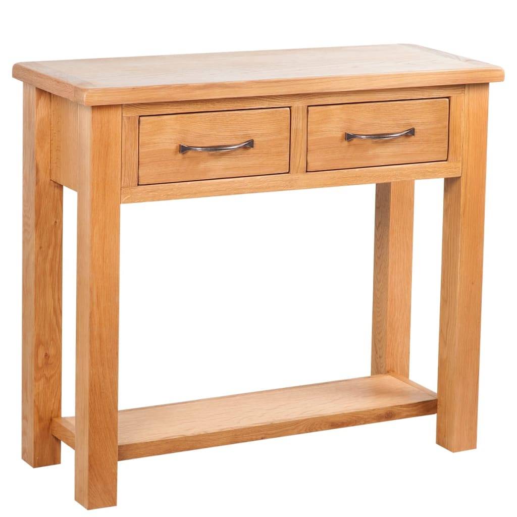 vidaXL Konsolentisch mit 2 Schubladen 83x30x73 cm Massivholz Eiche