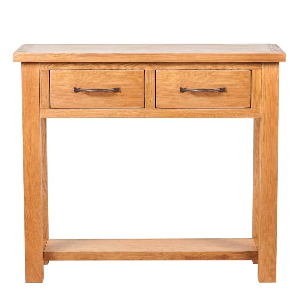 vidaXL Konsolentisch mit 2 Schubladen 83x30x73 cm Massivholz Eiche