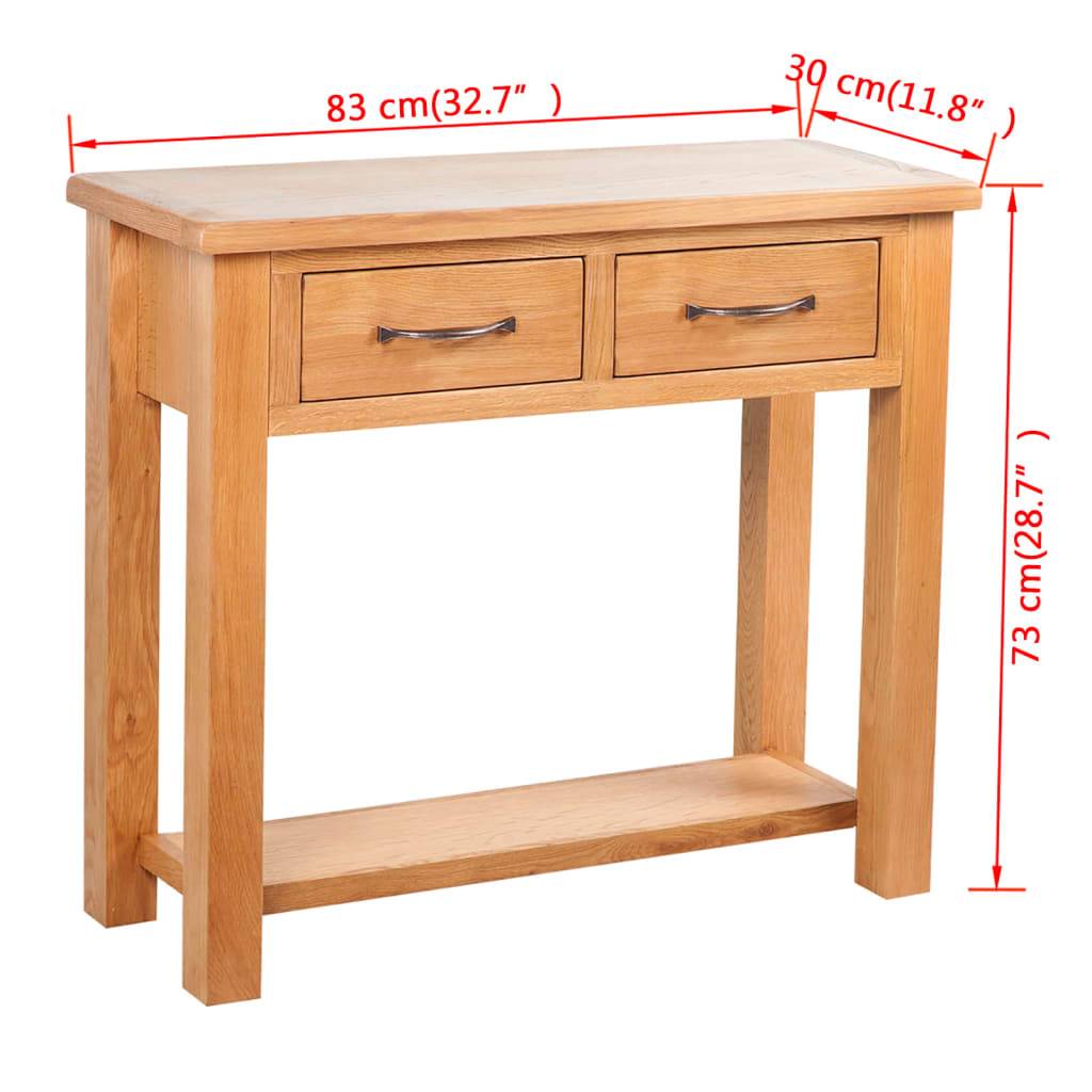 vidaXL Konsolentisch mit 2 Schubladen 83x30x73 cm Massivholz Eiche