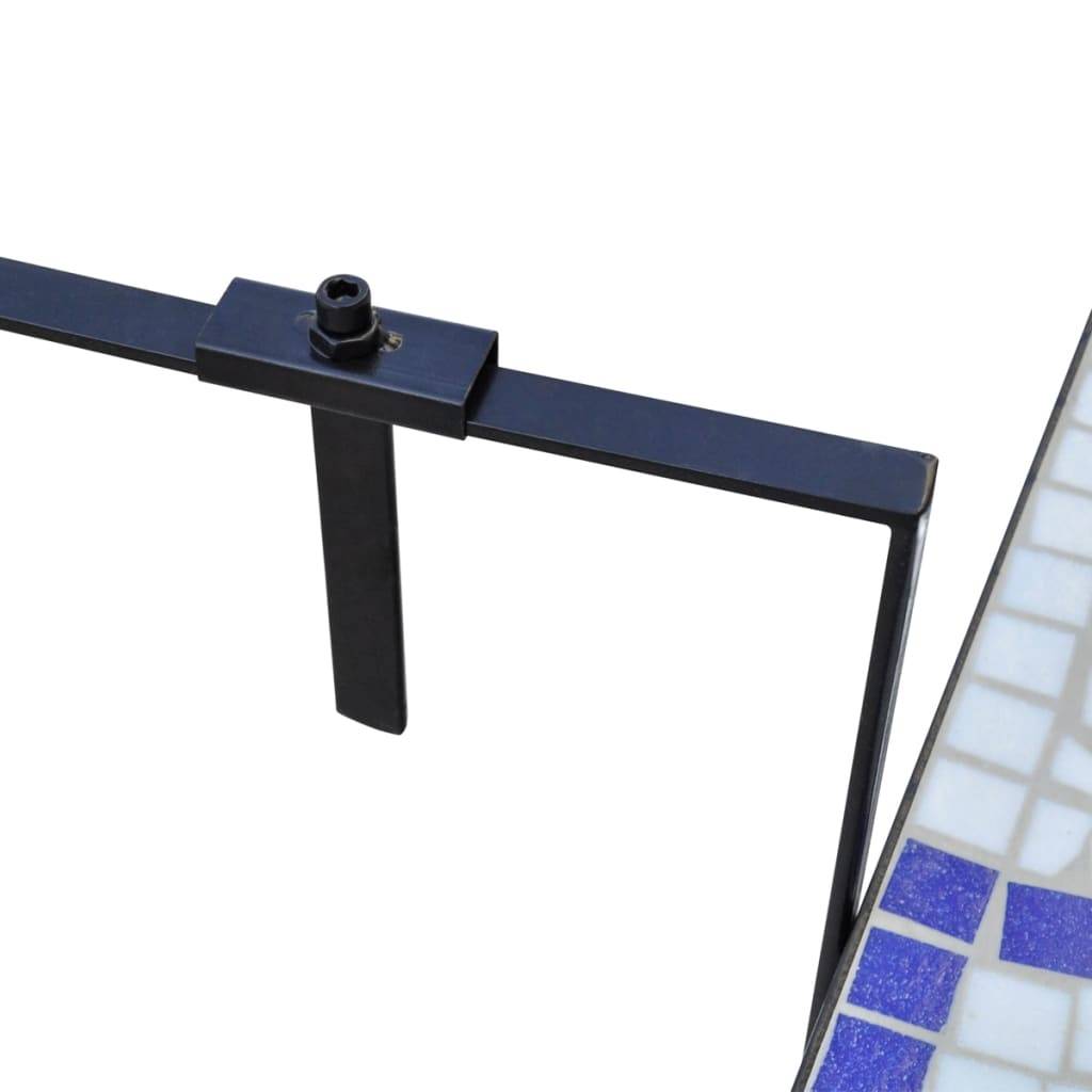 vidaXL Balkonhängetisch Mosaik Blau und Weiß