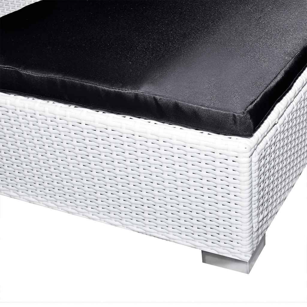 vidaXL 8-tlg. Garten-Lounge-Set mit Auflagen Poly Rattan Weiß