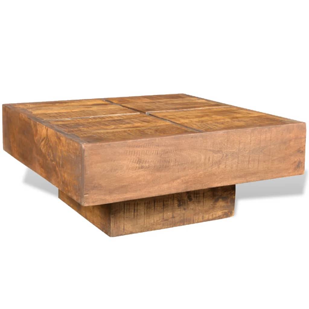 vidaXL Couchtisch Braun Quadratisch Massivholz Mango