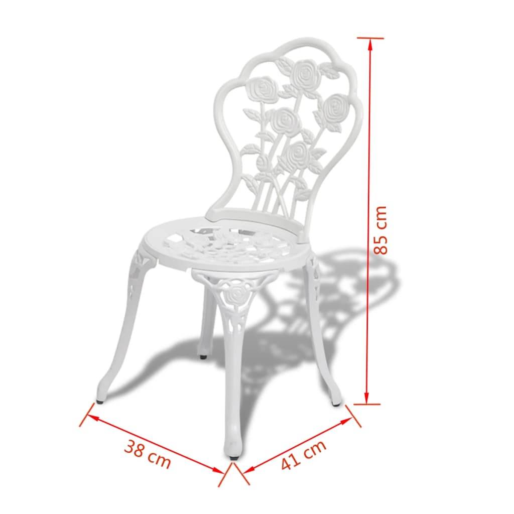 vidaXL 3-tlg. Bistro-Set Aluminiumguss Weiß