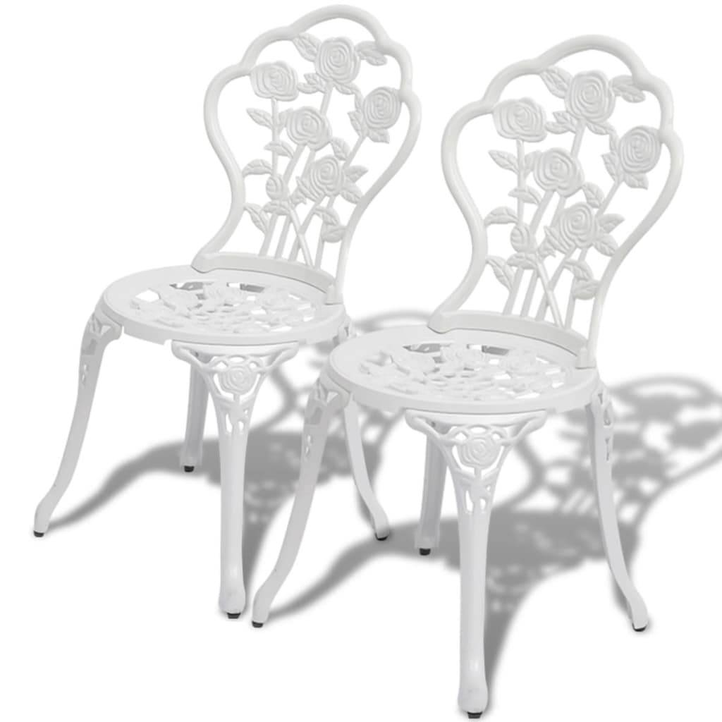 vidaXL 3-tlg. Bistro-Set Aluminiumguss Weiß
