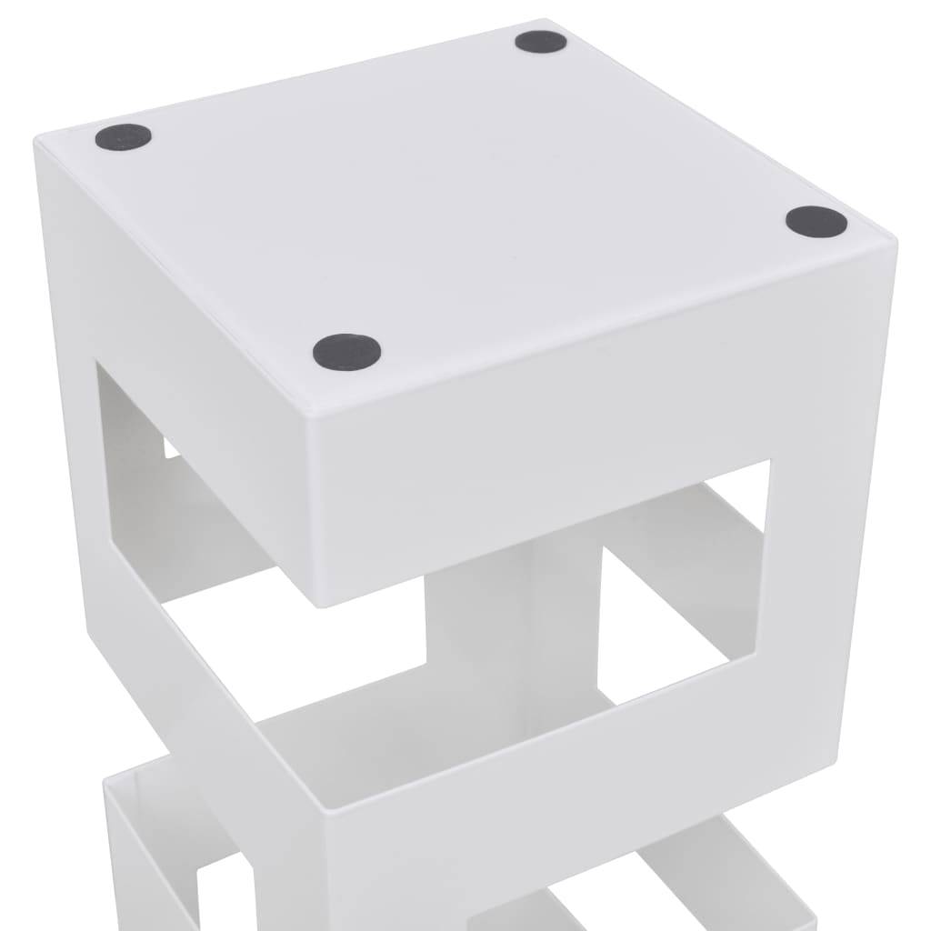 Schirmständer Schirmhalter Gehstock Stahl quadratisch weiß 48,5 cm