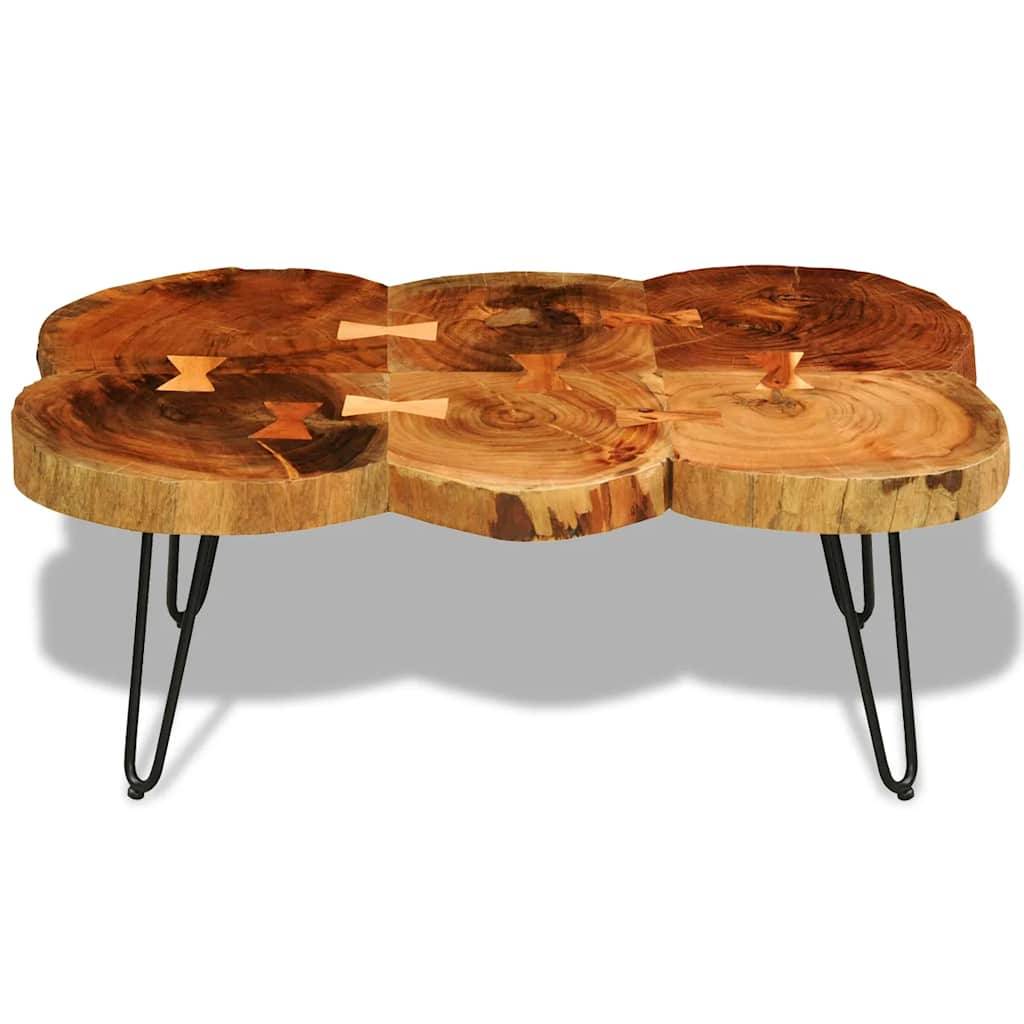 vidaXL Couchtisch 35 cm 6 Baumscheiben Massivholz Akazie