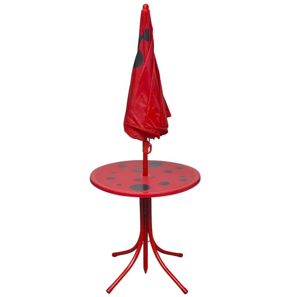 vidaXL 3-tlg. Garten-Bistro-Set für Kinder mit Sonnenschirm Rot