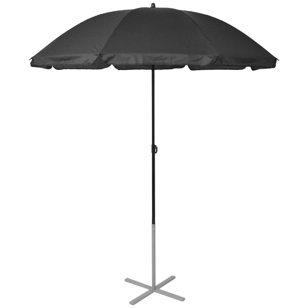 vidaXL Sonnenliegen mit Schirm Aluminium Schwarz