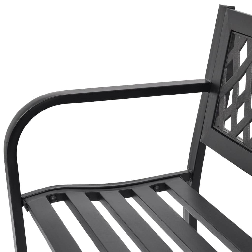 vidaXL Gartenbank 118 cm Stahl Schwarz