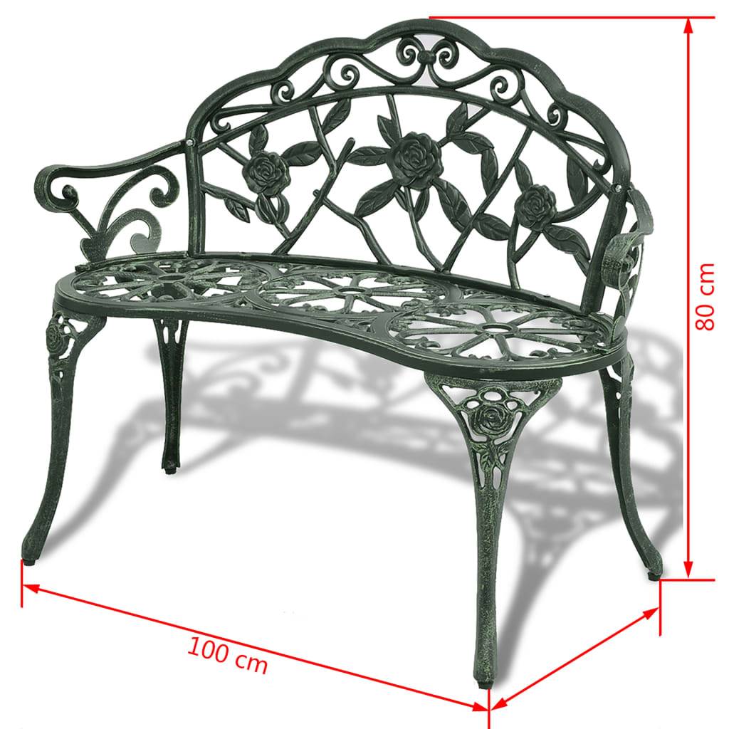 vidaXL Gartenbank 100 cm Aluminiumguss Grün