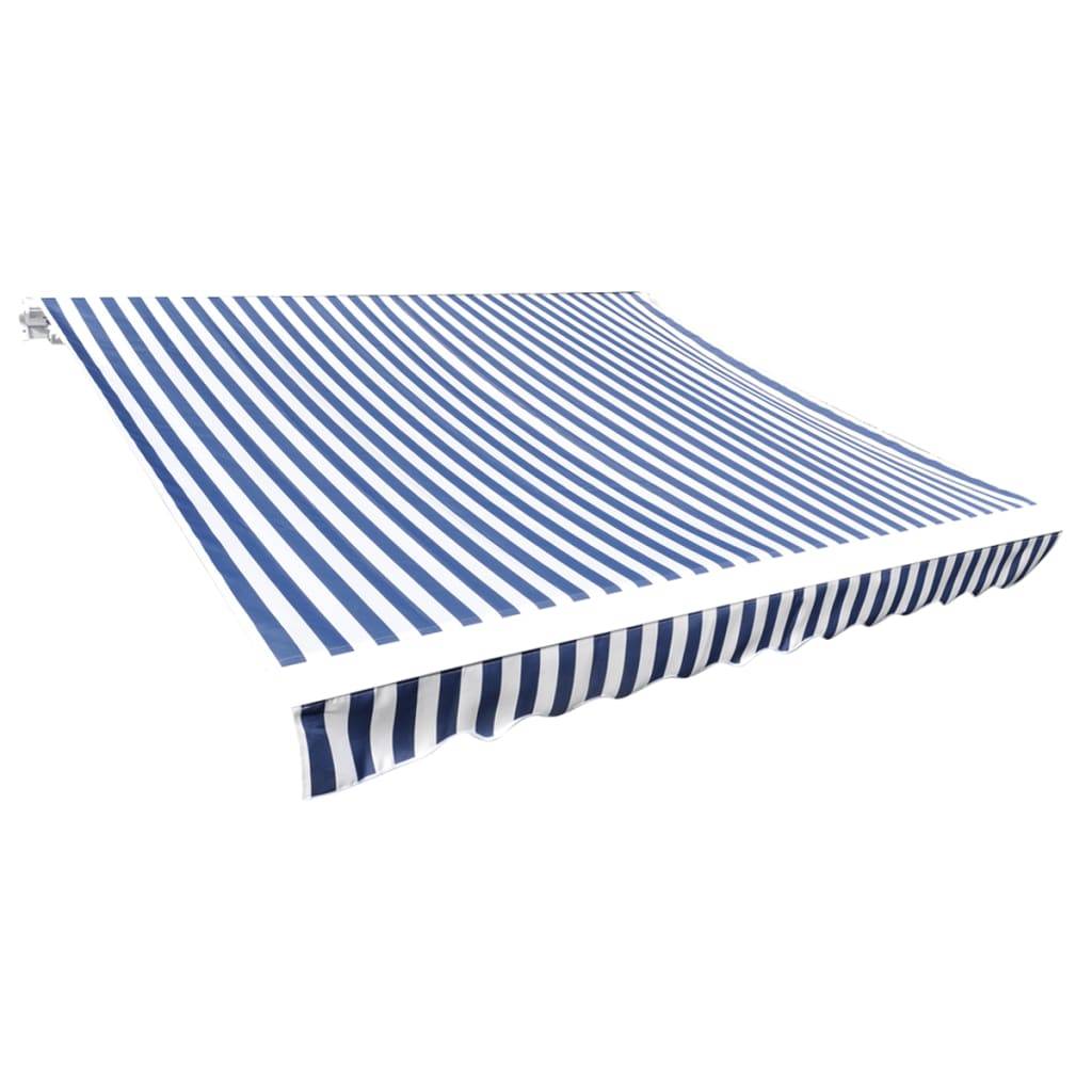 vidaXL Markisenbespannung Canvas Blau & Weiß 3 x 2,5 m (ohne Rahmen)