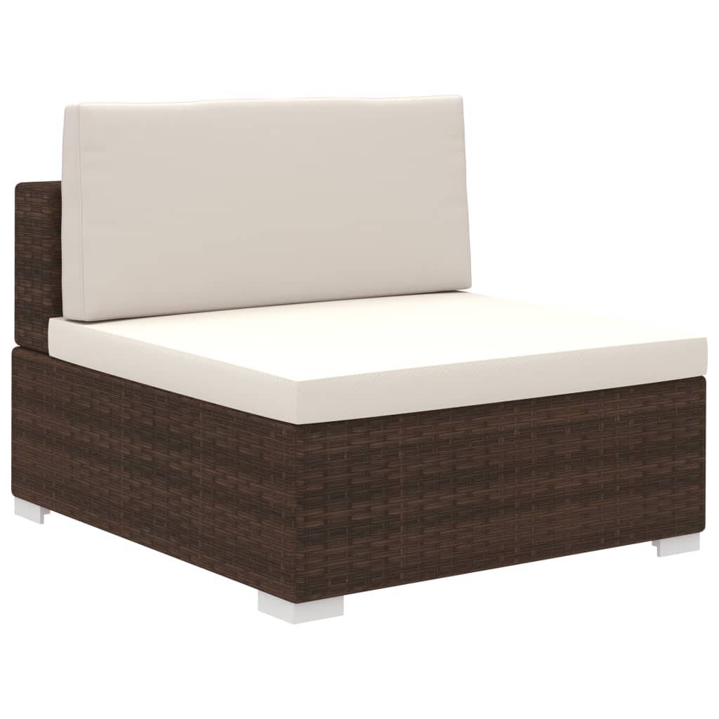 vidaXL 12-tlg. Garten-Lounge-Set mit Auflagen Poly Rattan Braun