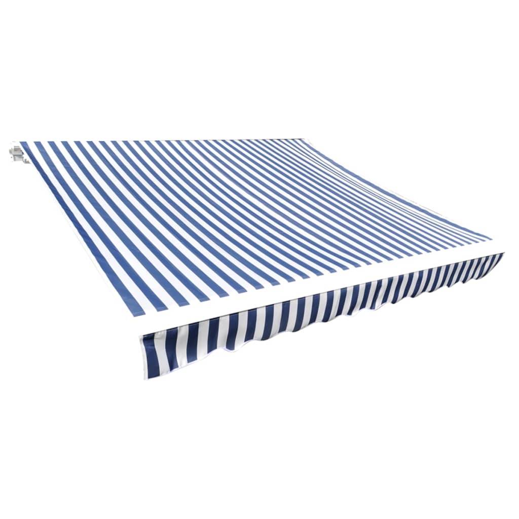 vidaXL Markisenbespannung Canvas Blau & Weiß 6x3 m (ohne Rahmen)