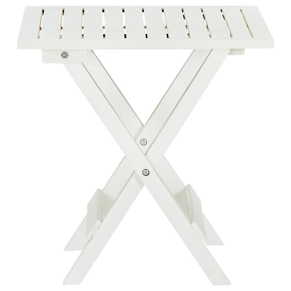 vidaXL Bistrotisch Weiß 46x46x47 cm Massivholz Akazie