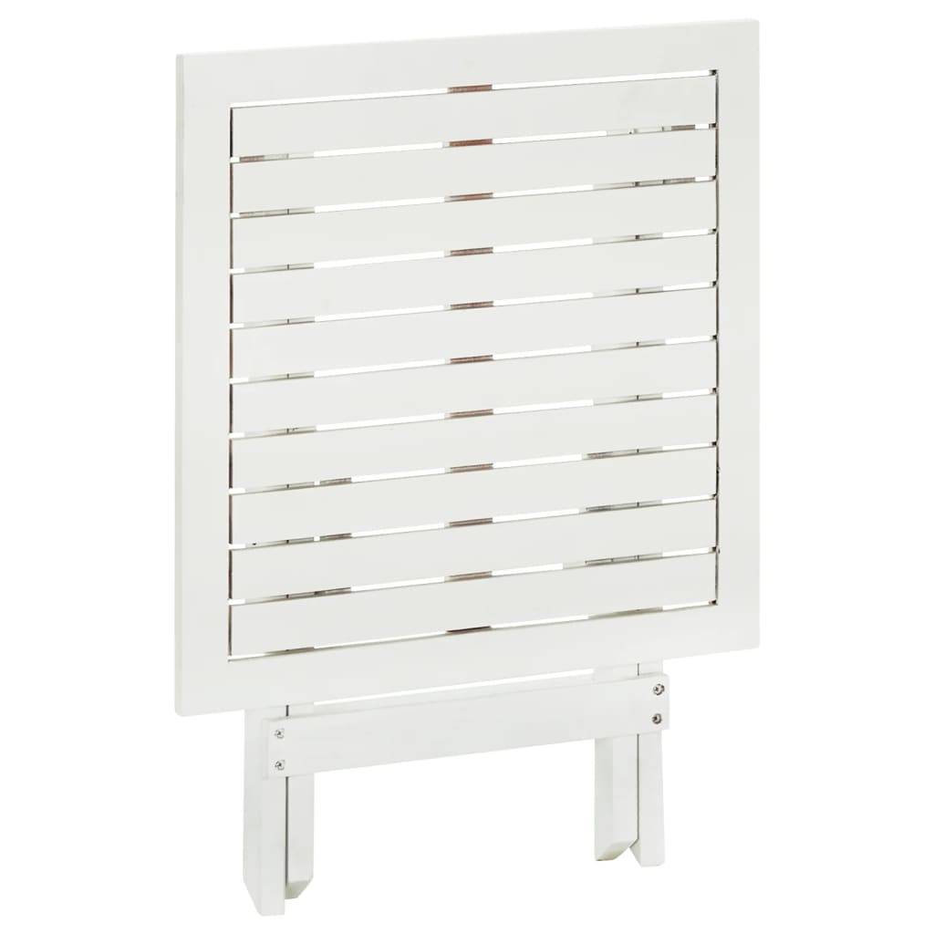 vidaXL Bistrotisch Weiß 46x46x47 cm Massivholz Akazie