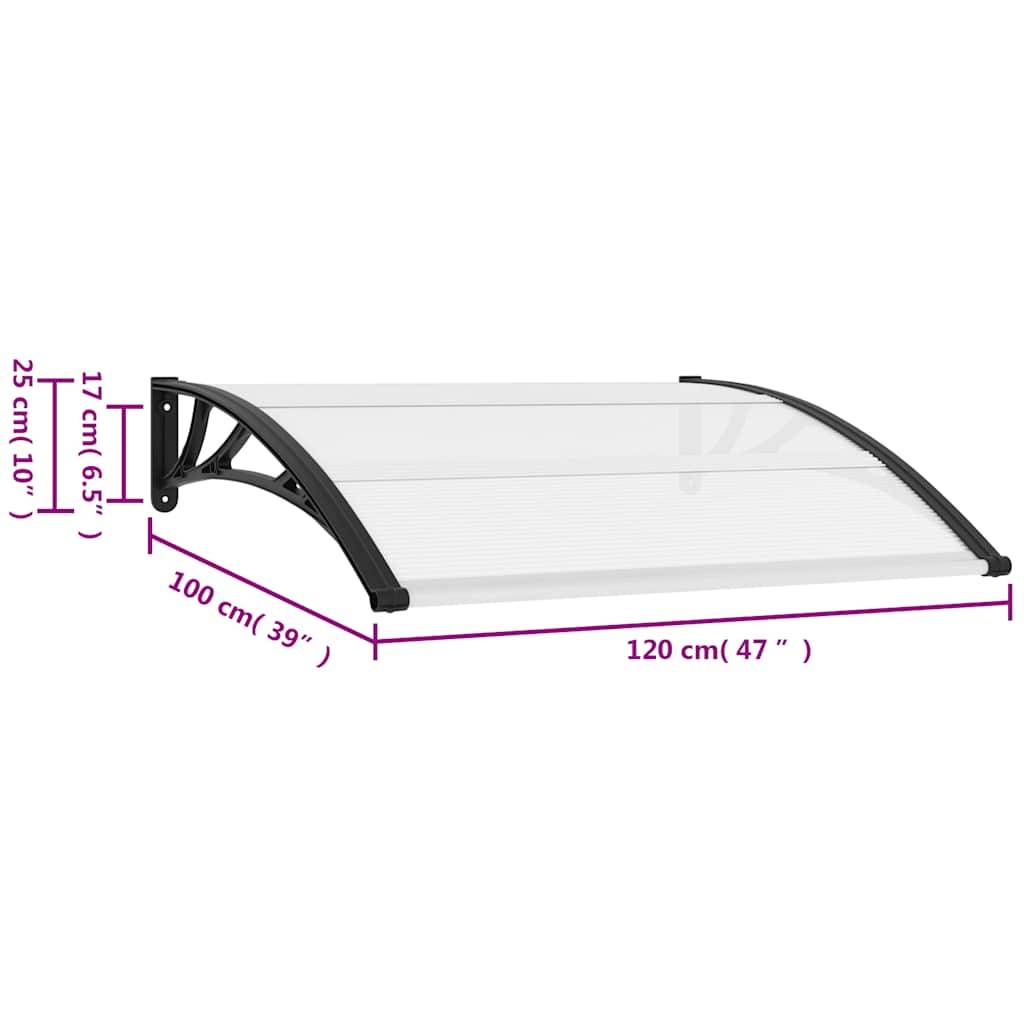 vidaXL Türvordach 120×100 cm PC