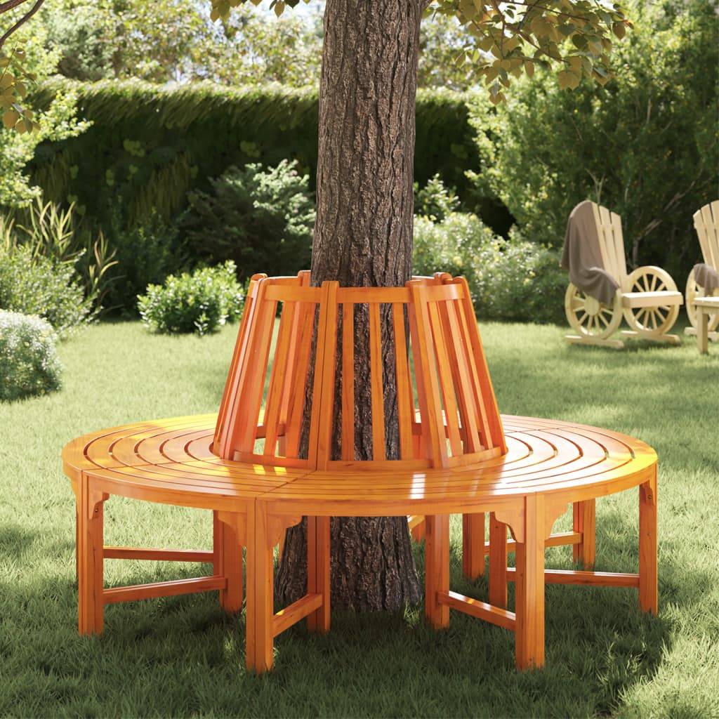 vidaXL Baumbank Ø 160 cm Holz