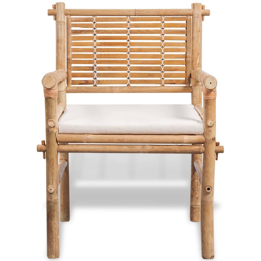 vidaXL 3-tlg. Bistro-Set mit Auflagen Bambus