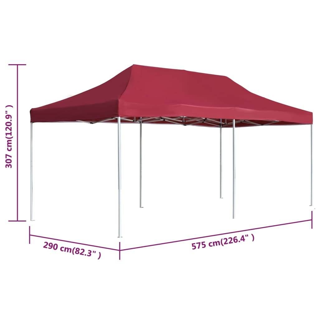 vidaXL Profi-Partyzelt Faltbar Aluminium 6×3 m Weinrot