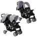 vidaXL Tandem-Kinderwagen Stahl Grau und Schwarz vidaXL Tandem-Kinderwagen Stahl Grau und Schwarz