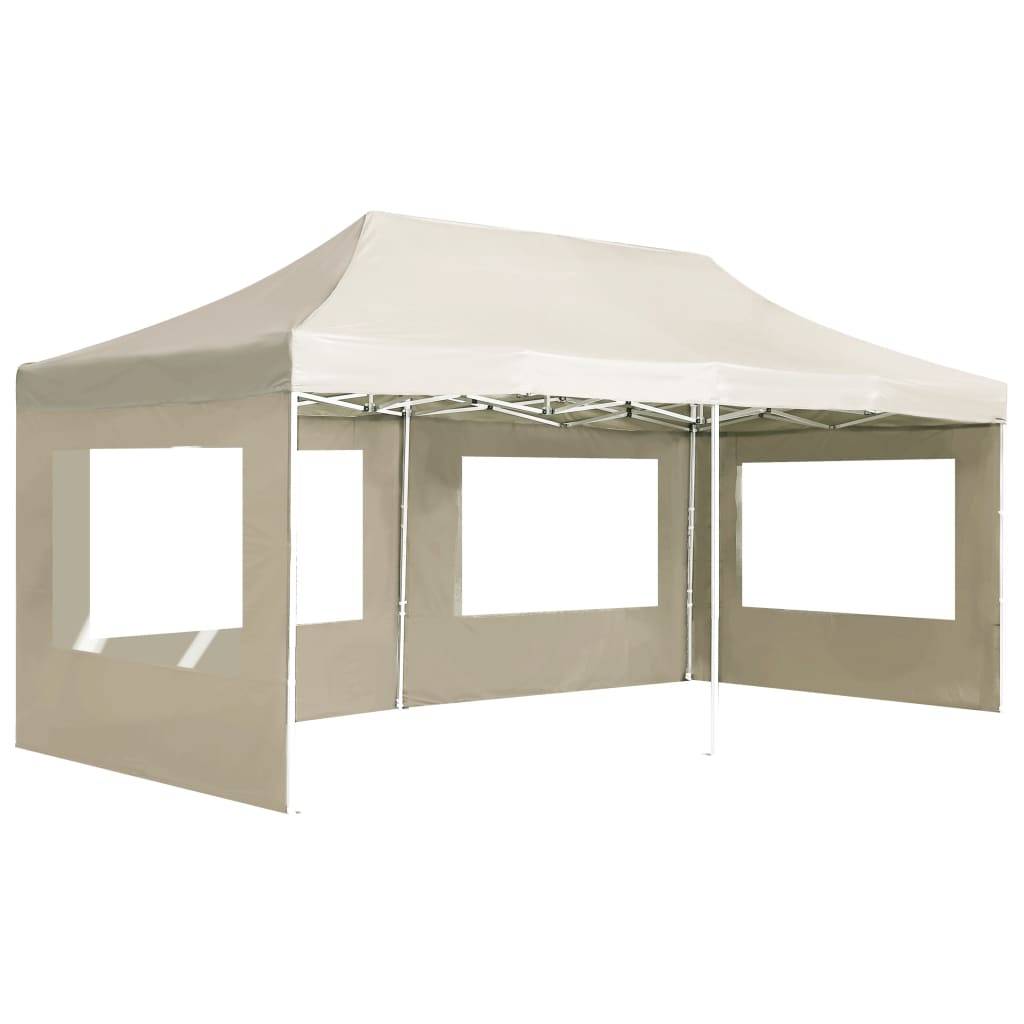 vidaXL Profi-Partyzelt Faltbar mit Wänden Aluminium 6×3m Creme