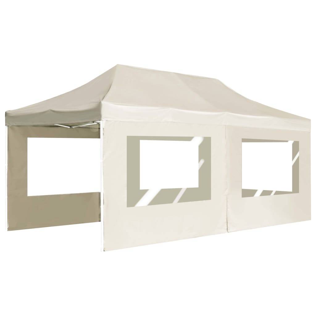 vidaXL Profi-Partyzelt Faltbar mit Wänden Aluminium 6×3m Creme